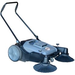 Tomahawk Power Push Powered 38 in. Wide Triple Power Brooms Manual Hard surface Cordless Indoor or Outdoor Floor Sweeper