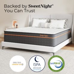 Sweetnight 14-in Medium King Hybrid Memory Foam/Coil Blend Mattress in a Box