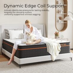 Sweetnight 14-in Medium King Hybrid Memory Foam/Coil Blend Mattress in a Box