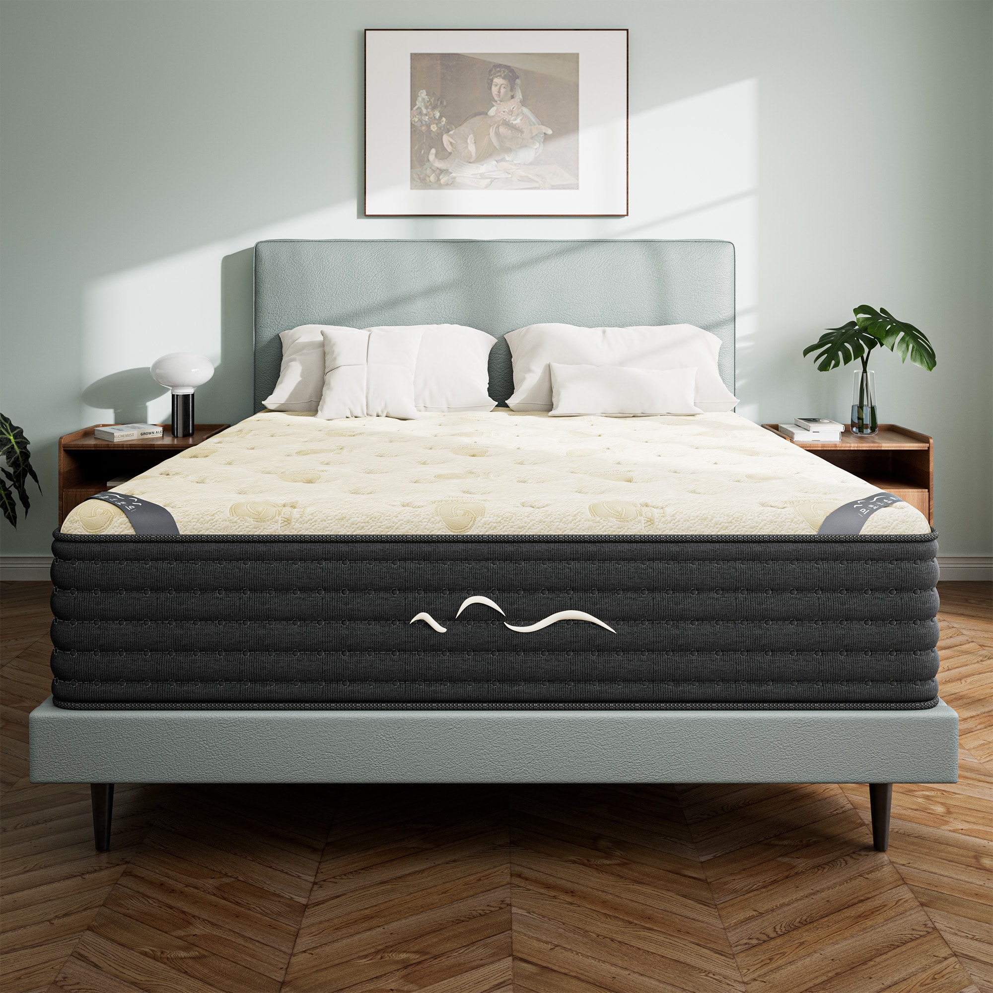 Ifluous 14-in Firm Queen Hybrid Memory Foam/Coil Blend Mattress in a Box