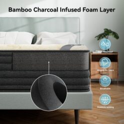 Ifluous 14-in Firm Queen Hybrid Memory Foam/Coil Blend Mattress in a Box