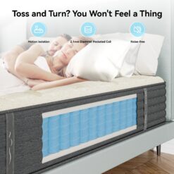 Ifluous 14-in Firm Queen Hybrid Memory Foam/Coil Blend Mattress in a Box