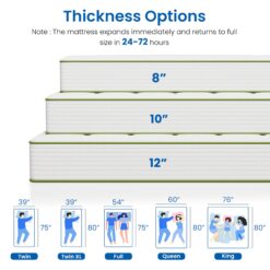 Ifluous 12-in Medium King Hybrid Memory Foam/Coil Blend Mattress in a Box
