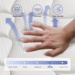 Ifluous 12-in Medium King Hybrid Memory Foam/Coil Blend Mattress in a Box