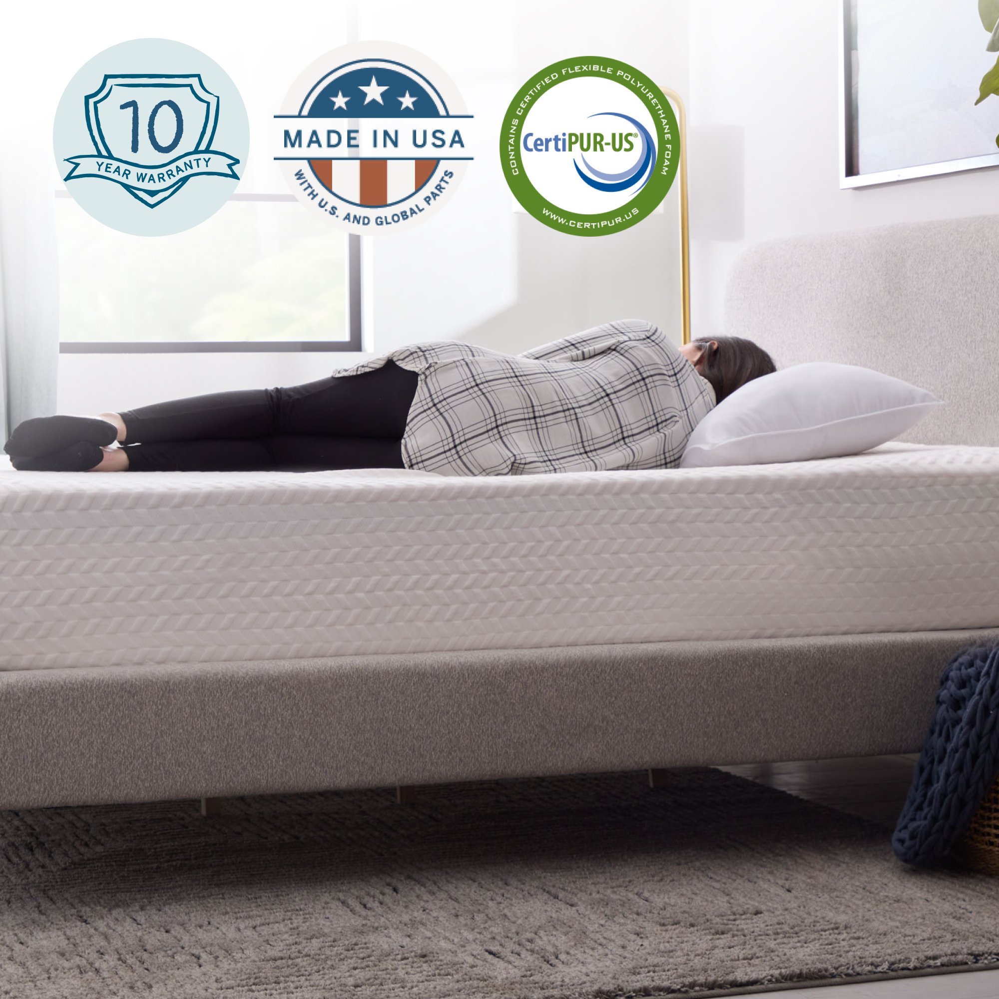 LUCID Comfort Collection SureCool 12-in Medium King Memory foam Mattress in a Box