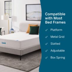 LUCID Comfort Collection SureCool 12-in Medium King Memory foam Mattress in a Box