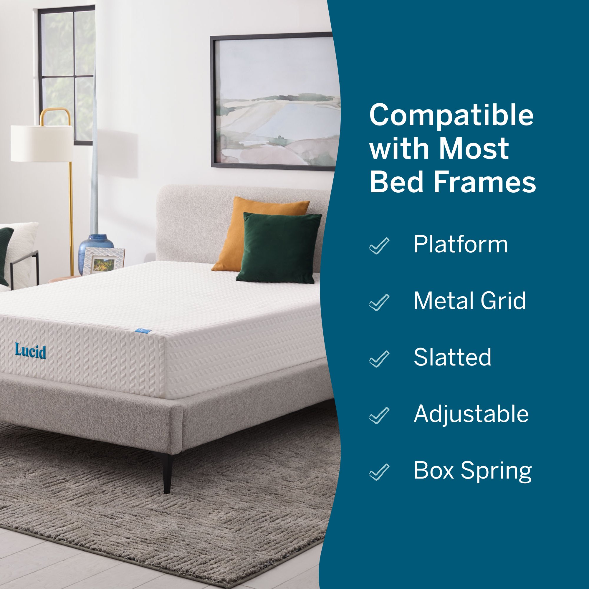 LUCID Comfort Collection SureCool 12-in Medium King Memory foam Mattress in a Box