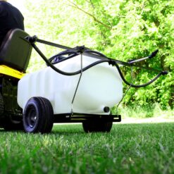 Brinly 25-Gallon 12-volt Battery Operated Plastic Pull-behind Sprayer with Adjustable Spray Pattern Battery Not Included