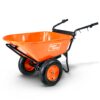 SuperHandy 4-cu ft 2 Wheel Steel Powered Wheelbarrow