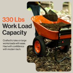 SuperHandy 4-cu ft 2 Wheel Steel Powered Wheelbarrow