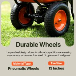 SuperHandy 4-cu ft 2 Wheel Steel Powered Wheelbarrow