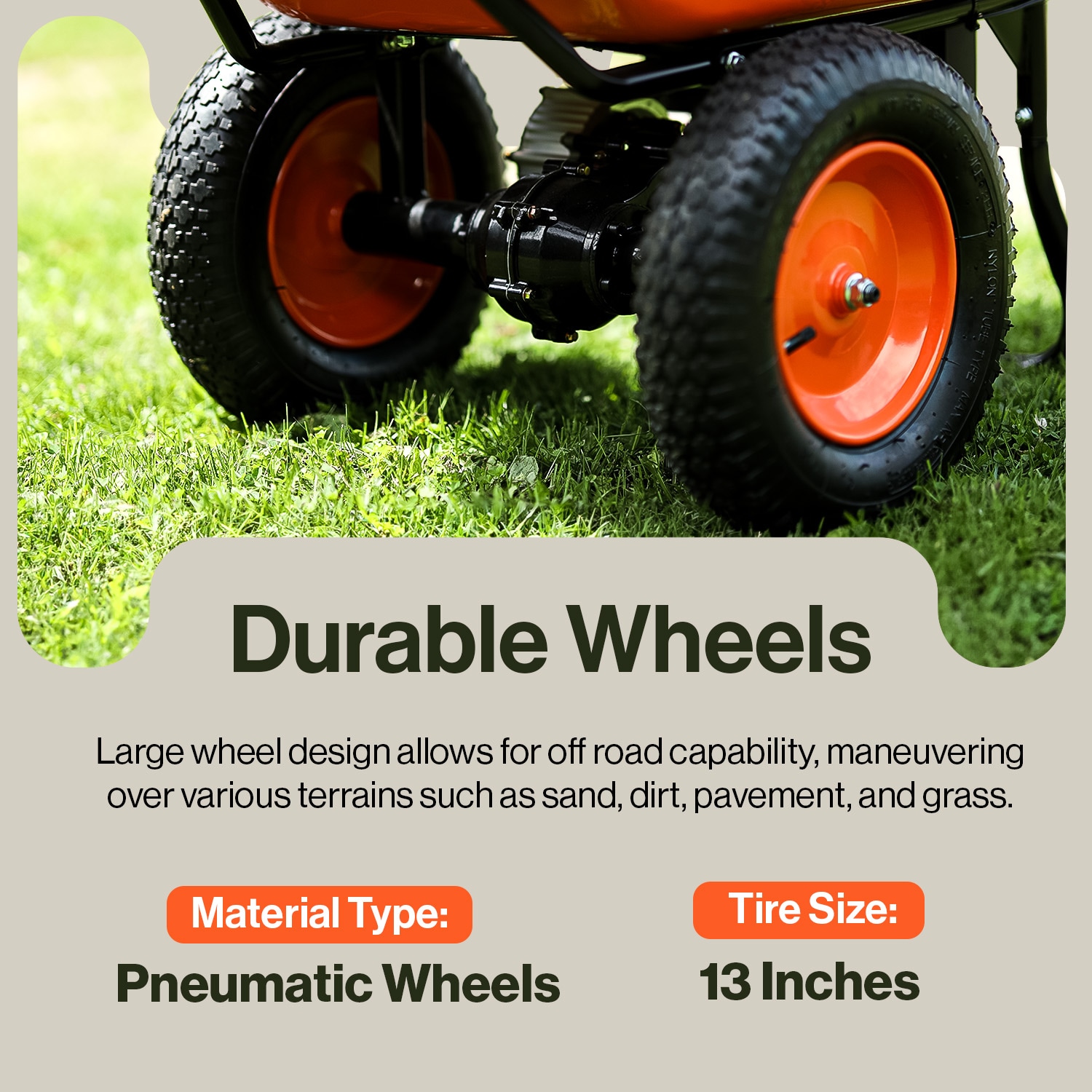 SuperHandy 4-cu ft 2 Wheel Steel Powered Wheelbarrow