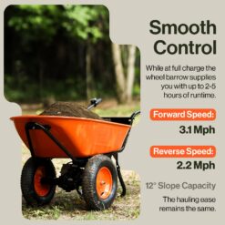 SuperHandy 4-cu ft 2 Wheel Steel Powered Wheelbarrow
