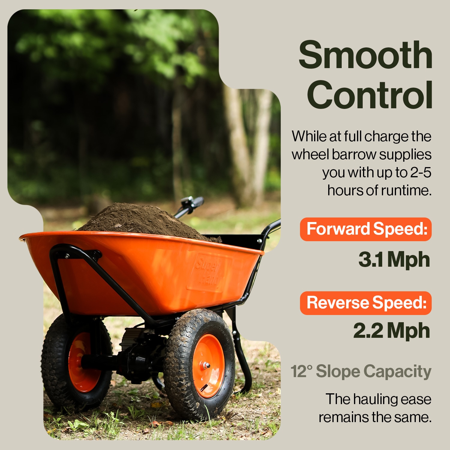 SuperHandy 4-cu ft 2 Wheel Steel Powered Wheelbarrow