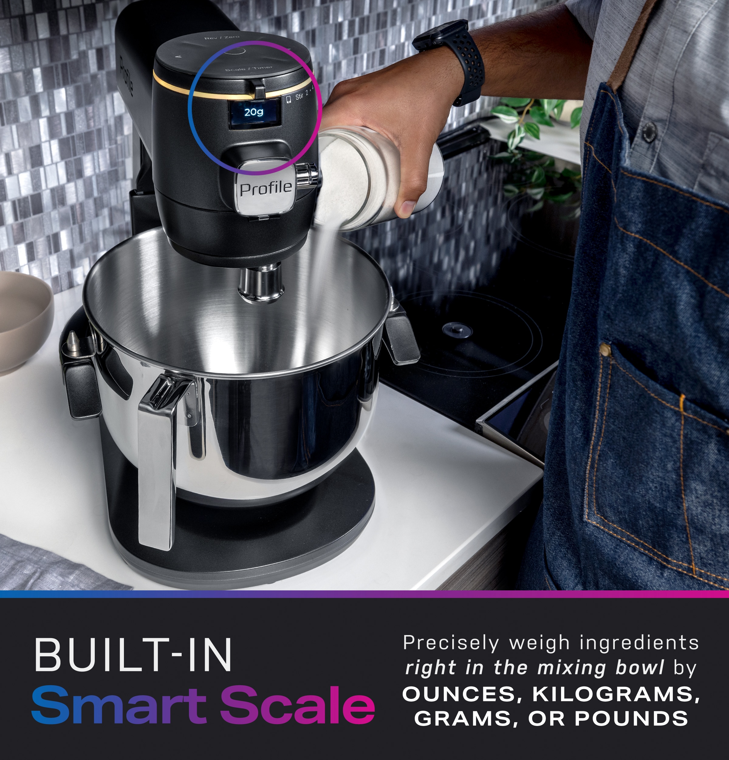 GE Profile Smart Mixer with Auto Sense - White
