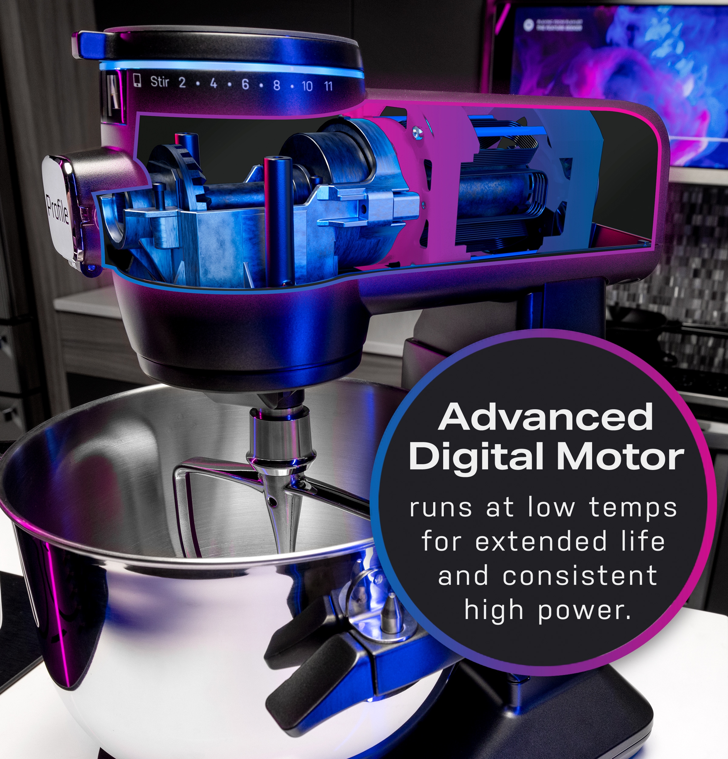 GE Profile Smart Mixer with Auto Sense - Silver