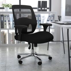 Flash Furniture HERCULES Black Contemporary Adjustable Height Swivel Fabric Desk Chair