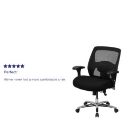 Flash Furniture HERCULES Black Contemporary Adjustable Height Swivel Fabric Desk Chair