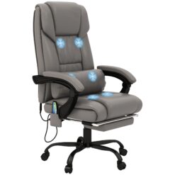 Flynama High Back Vibration Massage Office Chair with 6 Points Remote