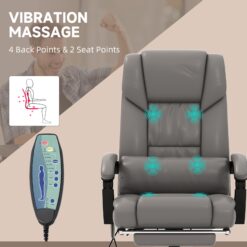 Flynama High Back Vibration Massage Office Chair with 6 Points Remote