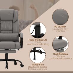 Flynama High Back Vibration Massage Office Chair with 6 Points Remote