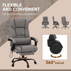 Flynama High Back Vibration Massage Office Chair with 6 Points Remote