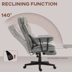 GZMR 400LBS Big and Tall Office Chair Gray Contemporary Ergonomic Adjustable Height Swivel Upholstered Executive Chair