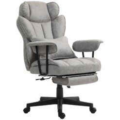GZMR 400LBS Big and Tall Office Chair Gray Contemporary Ergonomic Adjustable Height Swivel Upholstered Executive Chair
