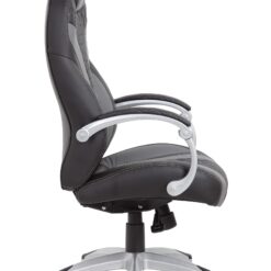 Boss Office Products Black/Grey Contemporary Ergonomic Adjustable Height Swivel Vinyl Executive Chair
