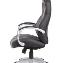 Boss Office Products Black/Grey Contemporary Ergonomic Adjustable Height Swivel Vinyl Executive Chair