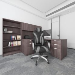 Boss Office Products Black/Grey Contemporary Ergonomic Adjustable Height Swivel Vinyl Executive Chair
