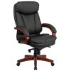 Flash Furniture Hansel Black Contemporary Adjustable Height Swivel Faux Leather Executive Chair