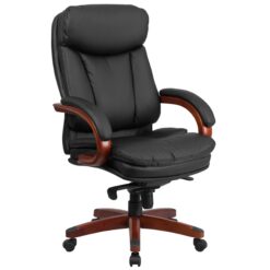 Flash Furniture Hansel Black Contemporary Adjustable Height Swivel Faux Leather Executive Chair