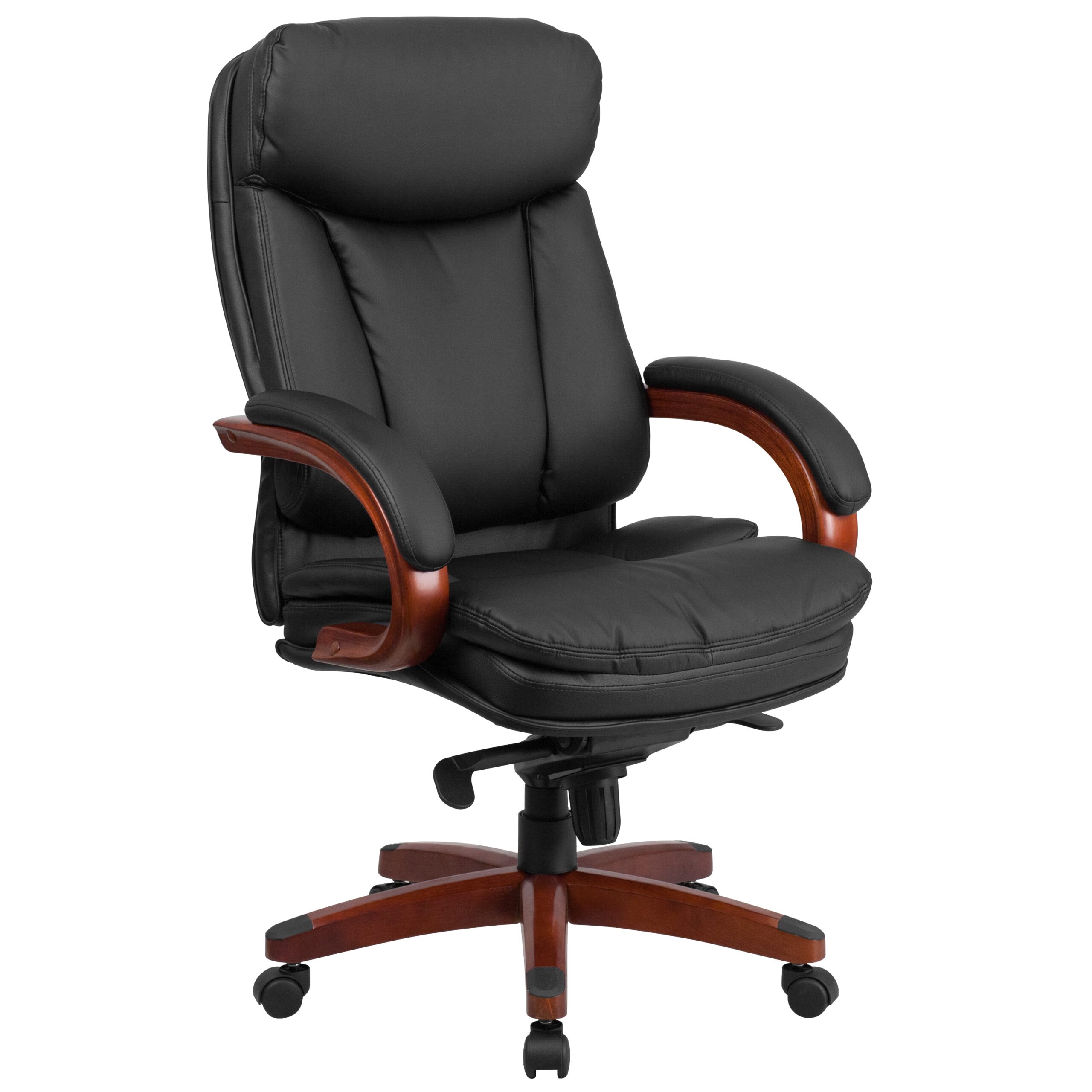 Flash Furniture Hansel Black Contemporary Adjustable Height Swivel Faux Leather Executive Chair