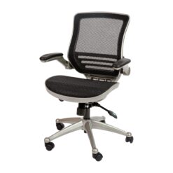 Flash Furniture Warfield Black Mesh/Graphite Silver Frame Contemporary Ergonomic Adjustable Height Swivel Mesh Executive Chair