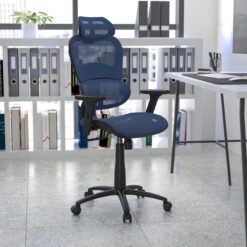 Flash Furniture LO Blue Contemporary Adjustable Height Swivel Mesh Desk Chair