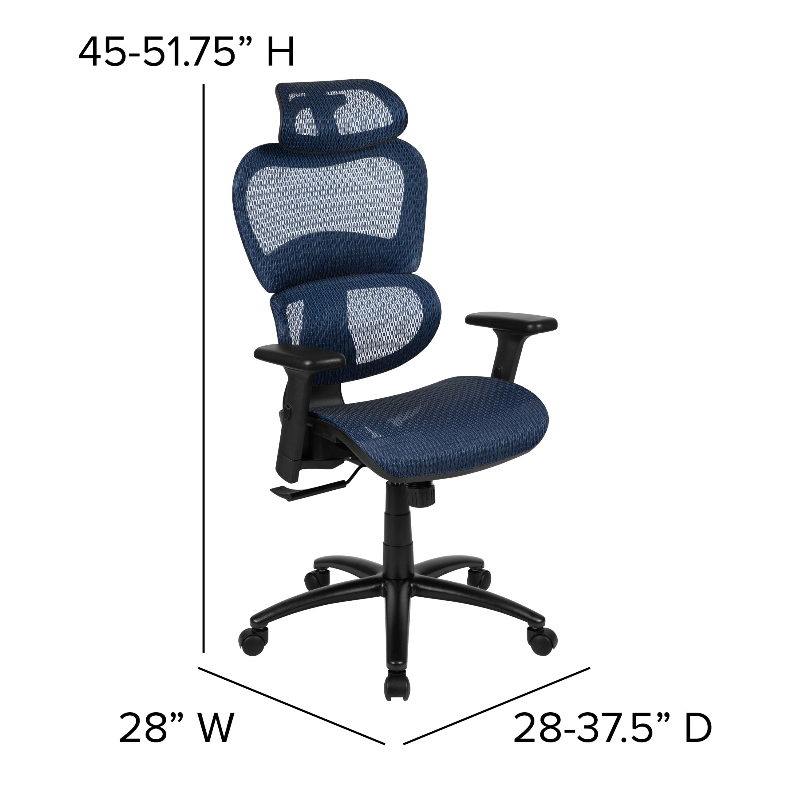 Flash Furniture LO Blue Contemporary Adjustable Height Swivel Mesh Desk Chair