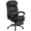 Flash Furniture Martin Black Contemporary Adjustable Height Swivel Faux Leather Desk Chair
