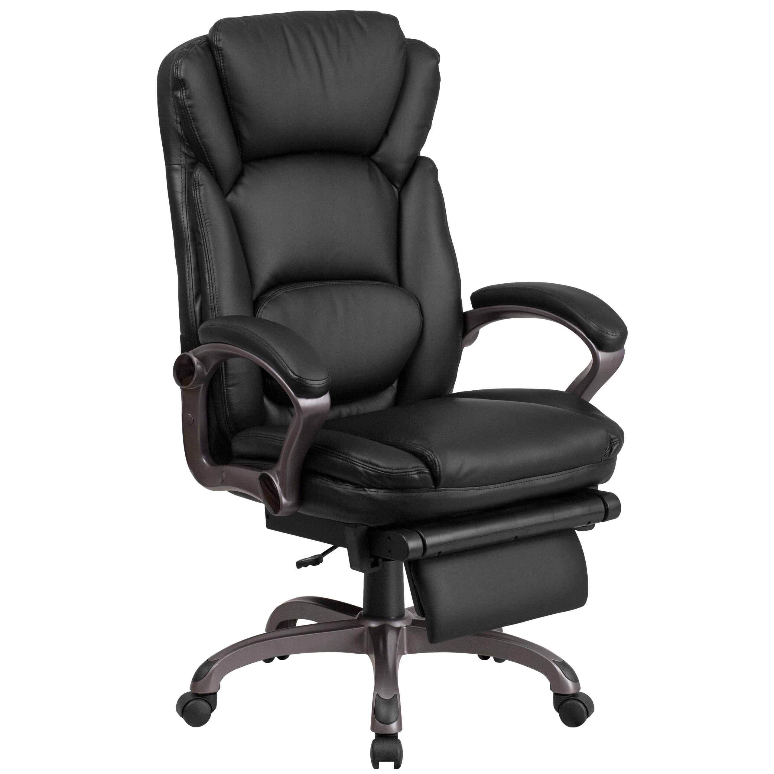 Flash Furniture Martin Black Contemporary Adjustable Height Swivel Faux Leather Desk Chair