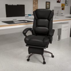 Flash Furniture Martin Black Contemporary Adjustable Height Swivel Faux Leather Desk Chair