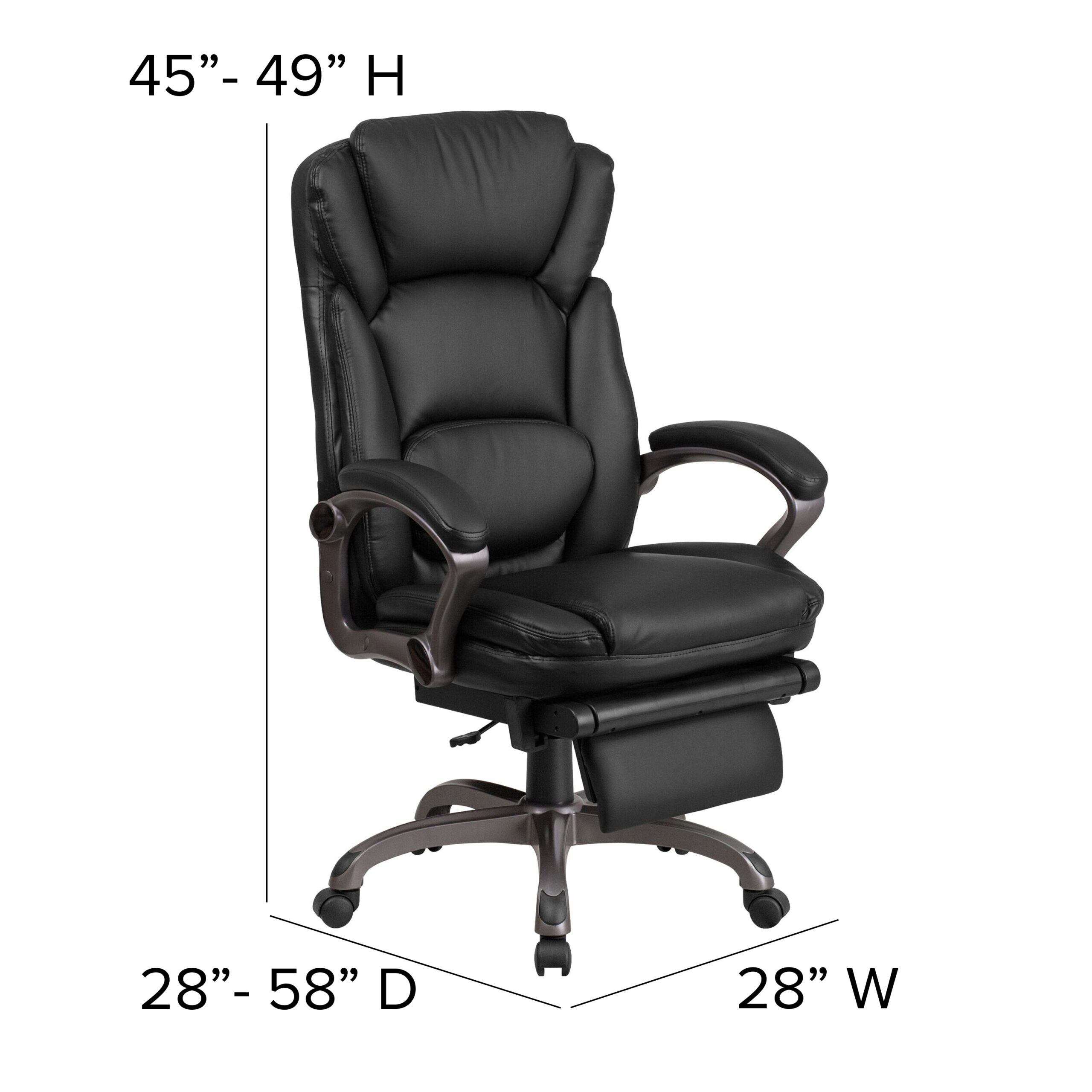 Flash Furniture Martin Black Contemporary Adjustable Height Swivel Faux Leather Desk Chair