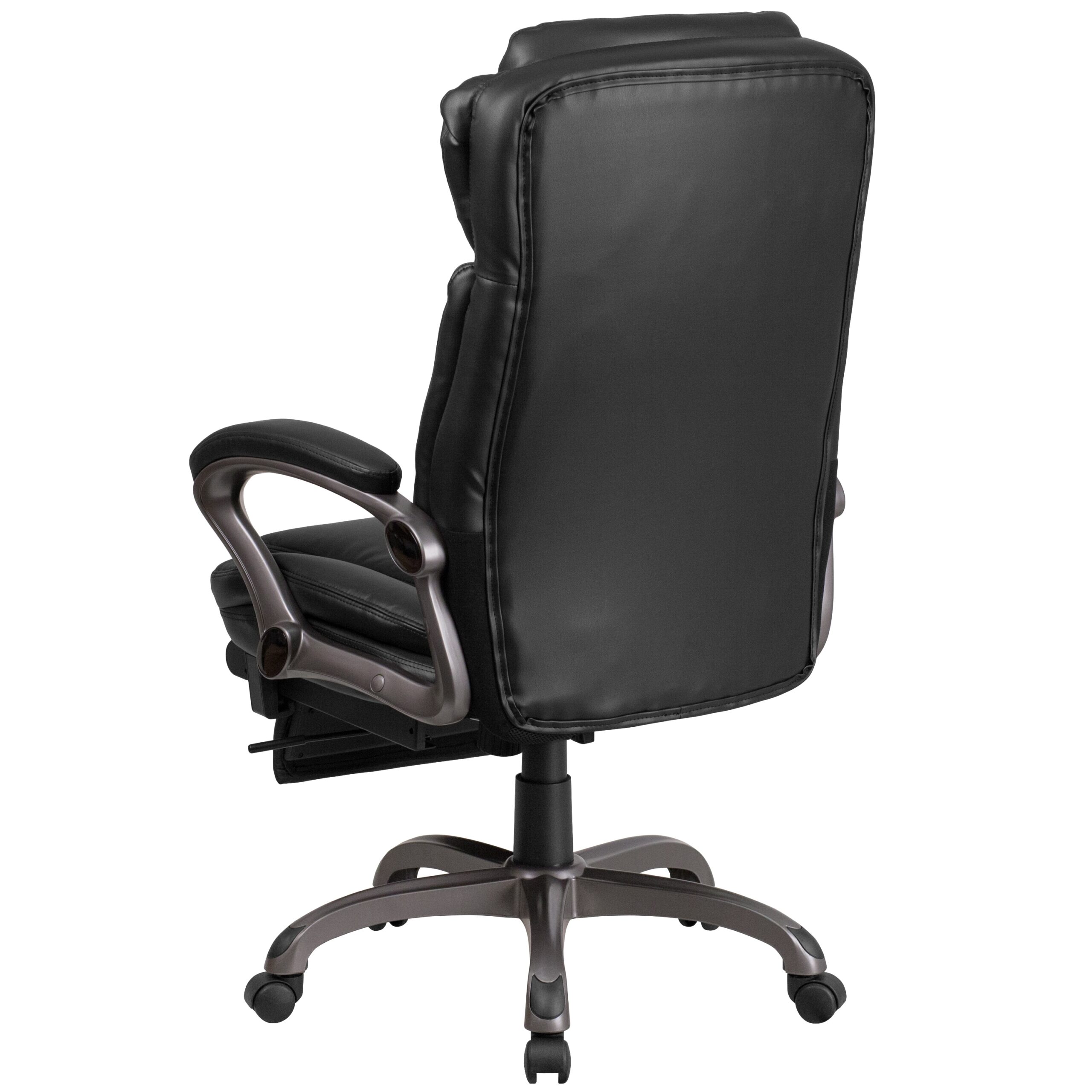 Flash Furniture Martin Black Contemporary Adjustable Height Swivel Faux Leather Desk Chair