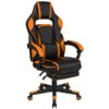 Flash Furniture X40 Black with Orange Trim Contemporary Ergonomic Adjustable Height Swivel Faux Leather Gaming Chair