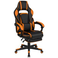 Flash Furniture X40 Black with Orange Trim Contemporary Ergonomic Adjustable Height Swivel Faux Leather Gaming Chair
