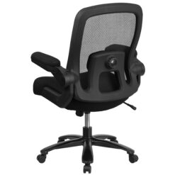 Emma + Oliver Big and Tall Black Mesh Executive Swivel Office Chair with Lumbar and Back Support