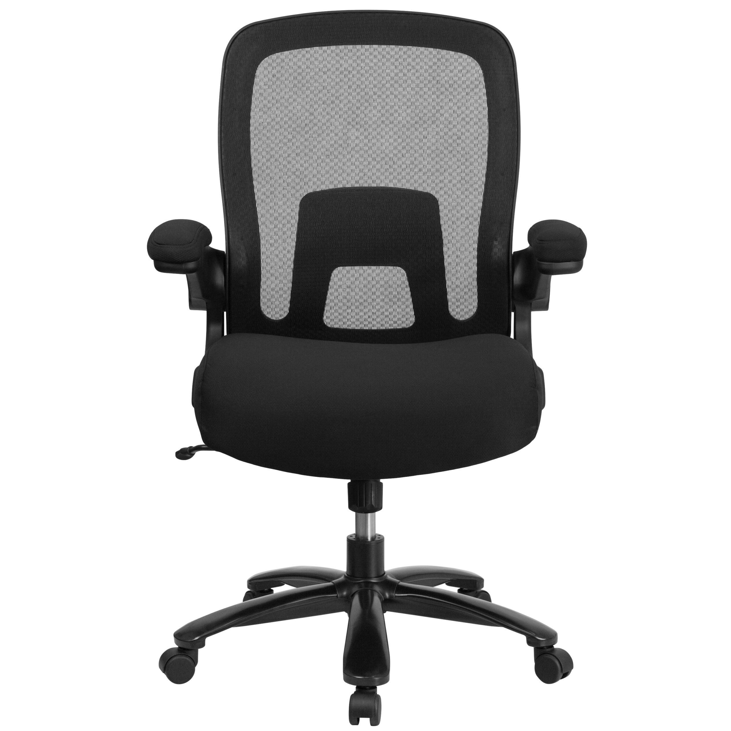 Emma + Oliver Big and Tall Black Mesh Executive Swivel Office Chair with Lumbar and Back Support
