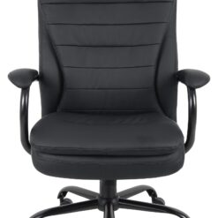 Boss Office Products Black Contemporary Ergonomic Adjustable Height Swivel Upholstered Executive Chair