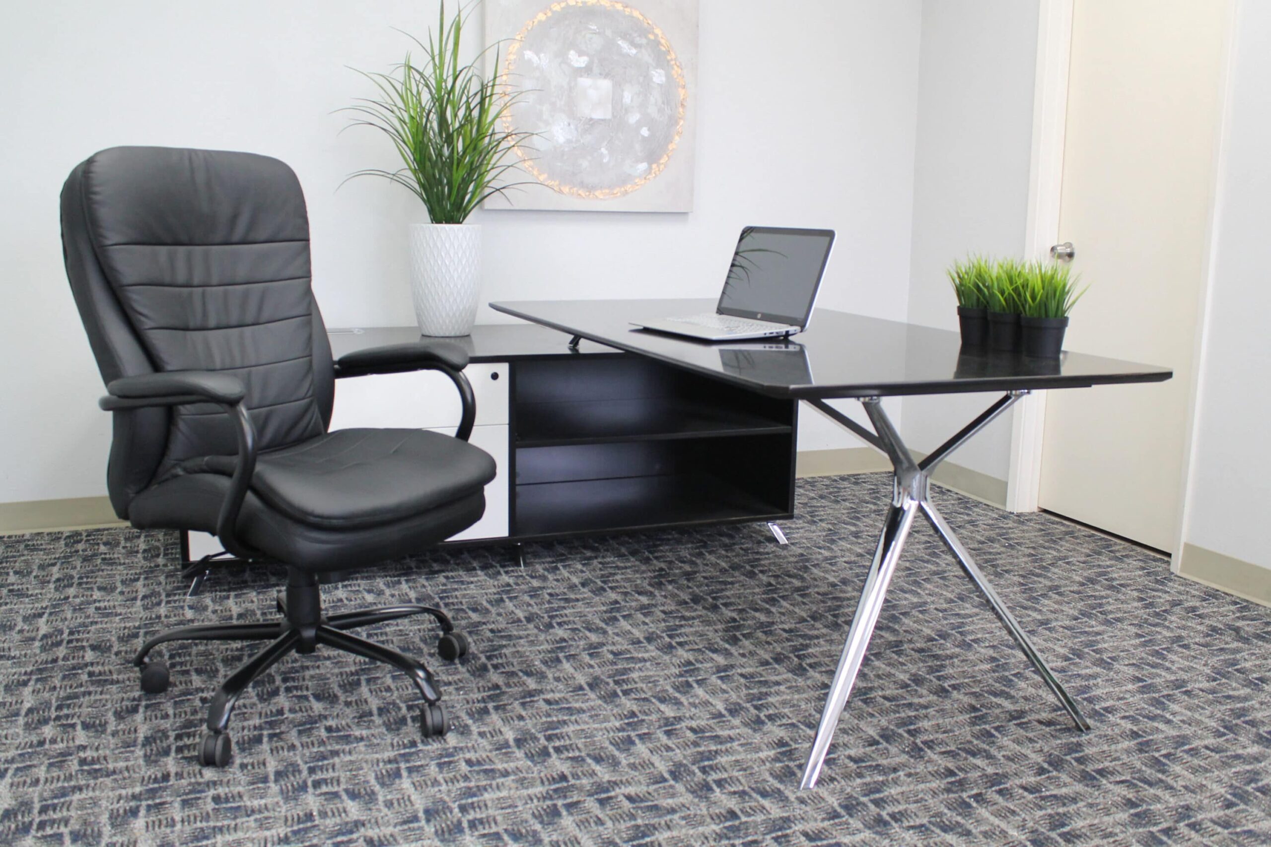Boss Office Products Black Contemporary Ergonomic Adjustable Height Swivel Upholstered Executive Chair