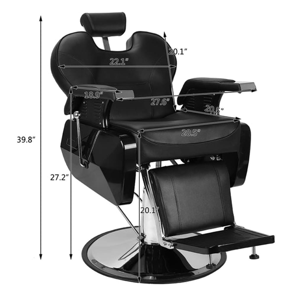 Outopee Set of Black Contemporary Ergonomic Adjustable Height Swivel Faux leather Reception Chair