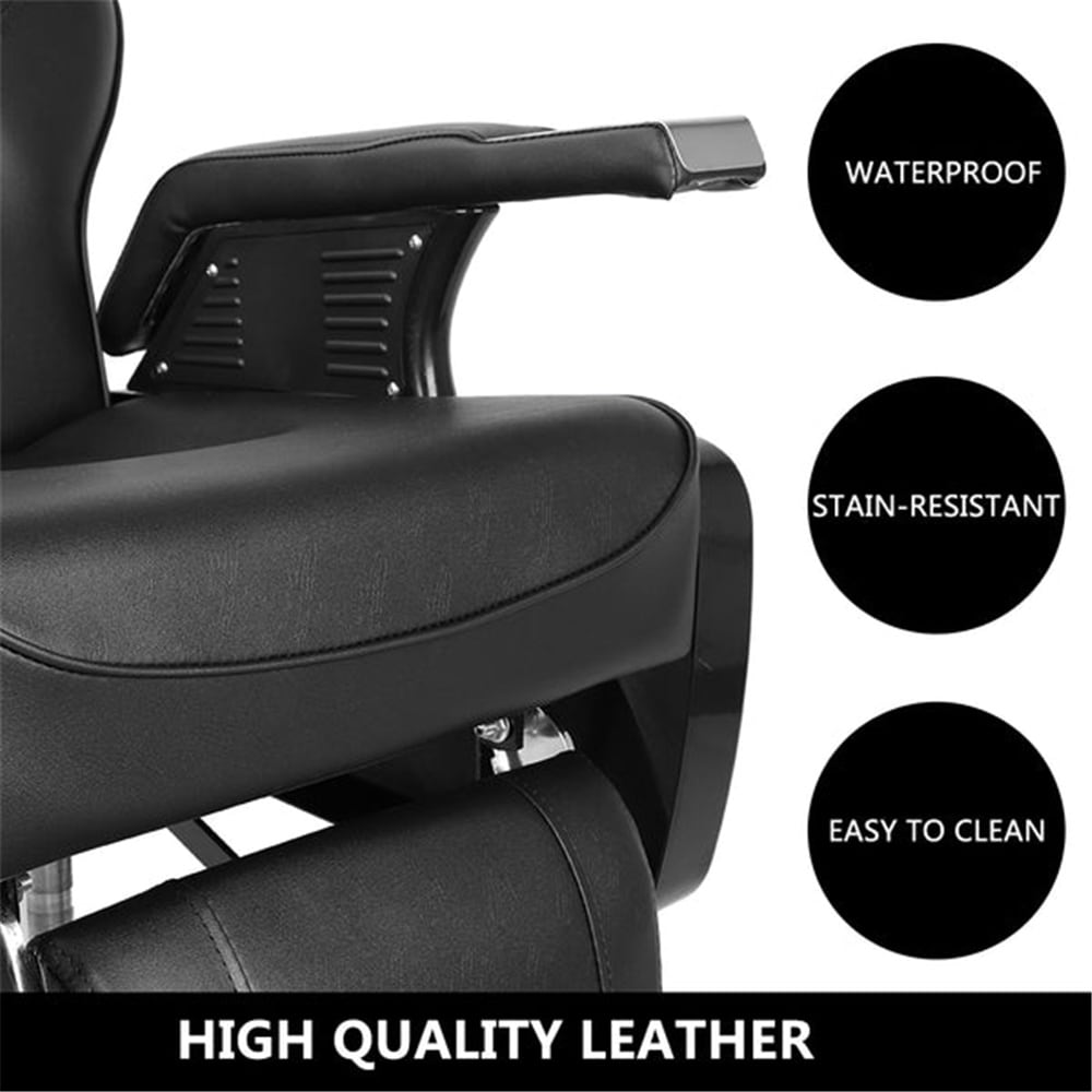 Outopee Set of Black Contemporary Ergonomic Adjustable Height Swivel Faux leather Reception Chair
